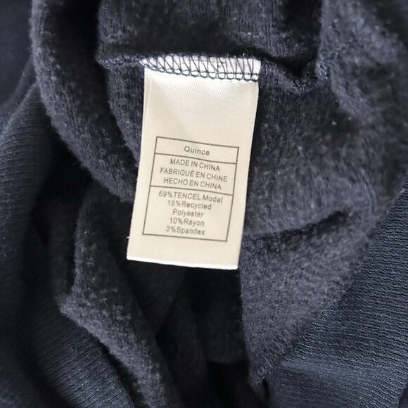 Quince SuperSoft Fleece Pullover Hoodie Navy Size Medium - Picture 6 of 6